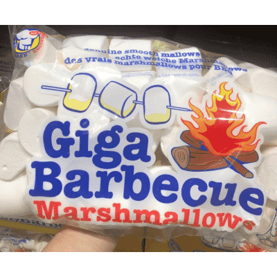 기가바베큐마시멜로 GIGA 대형마시멜로우 바베큐 캠핑 BBQ + 블럭보관집게 1P, 1봉, 750g