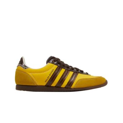 아디다스웨일즈보너 아디다스 정품 x 웨일스 보너 재팬 슈즈 헤이지 정품 옐로우 다크 브라운 Adidas x Wales Bonner Japan Shoes Hazy Yellow Dark Brown