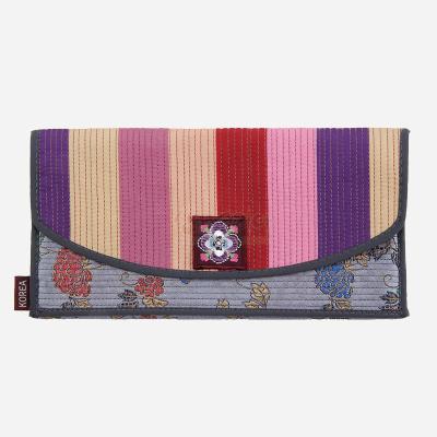 누빔지갑 누비수 색동 장지갑[회색] 외국인선물 한국기념품