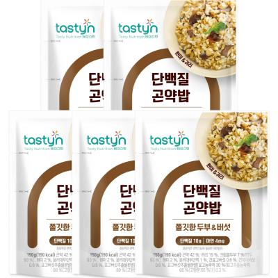 귀리밥 종근당건강 테이스틴 쫄깃한 두부 & 버섯 단백질 곤약밥, 150g, 5개